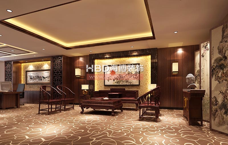 廣東隆鑫投資公司珠江新城寫字樓裝修 總經(jīng)理室設計