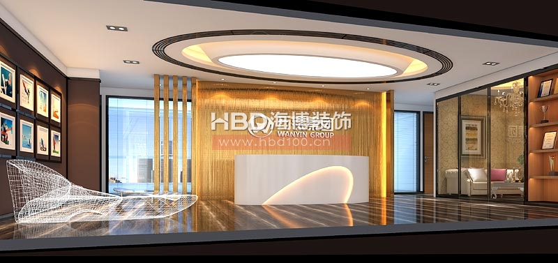 投資公司辦公室裝修設(shè)計,前臺效果圖