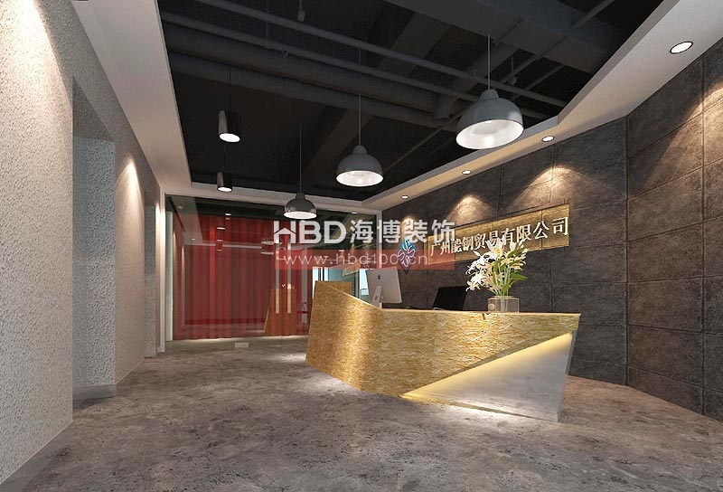 能鋼貿(mào)易公司寫字樓裝修設(shè)計 前臺